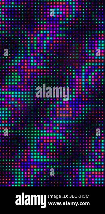 Dynamic digital pixel grid background loop with colorful glowing dots ...