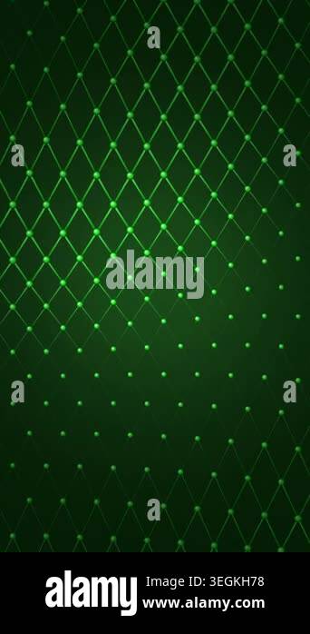 Animated green grid pattern with small white dots on a dark background ...