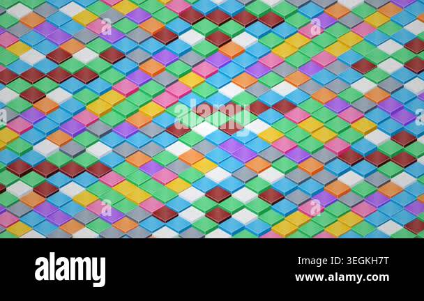A colorful woven pattern made of small squares in various colors ...