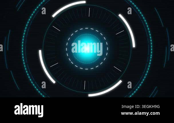 Futuristic HUD Targetting System Animation Loop with Glowing Blue and ...