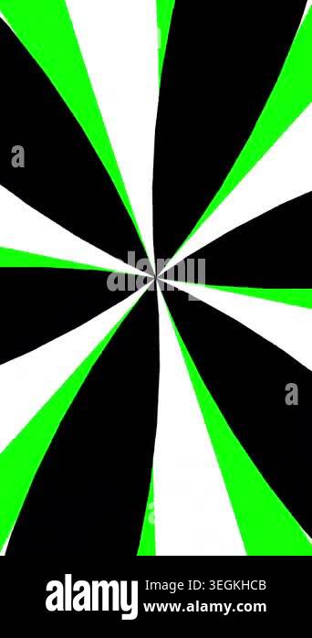 Dynamic Hypnotic Radial Green White Black Abstract Pattern Loop ...