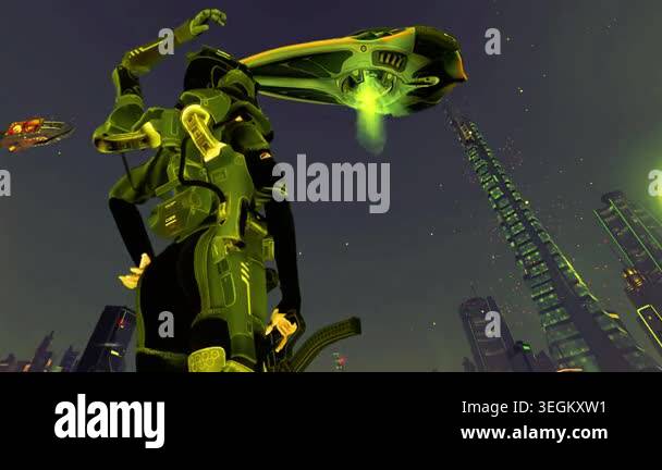 robot with futuristic background Stock Video Footage - Alamy