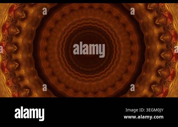 A mesmerizing animated circular pattern with warm orange tones ...