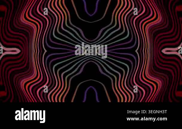 Holographic light colorful lines black background animation. Abstract ...