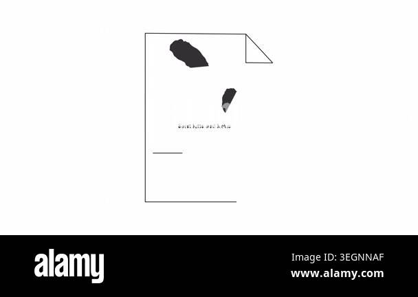 A simple, clean illustration of an old document featuring a quill pen ...
