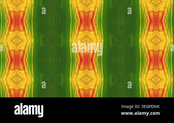 Vibrant stripes repeat in bold green and yellow hues. Geometric ...