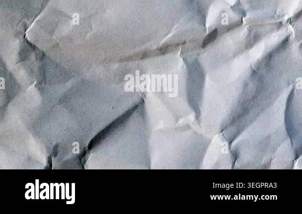 Crumpled White Paper Texture Motion Background With with Copy Space ...