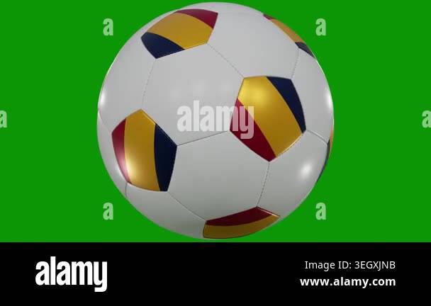 flag of colombia, football with rugby ball on white background. 3 d ...