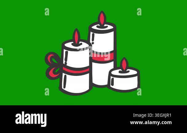 vector candle icon. christmas tree icon Stock Video Footage - Alamy