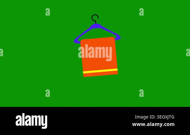 green hanging sign with a rope icon isolated on orange background ...