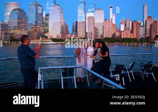 New York, USA, 1 April 2026: Passengers Photographing Group on Cruise ...