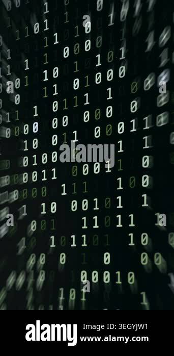 Futuristic binary matrix with columns of 0s and 1s highlighted at ...