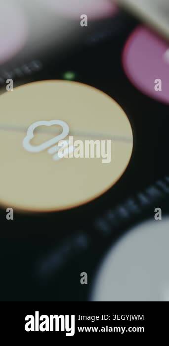 Data streaming icon featuring a cloud with flowing lines Stock Video ...