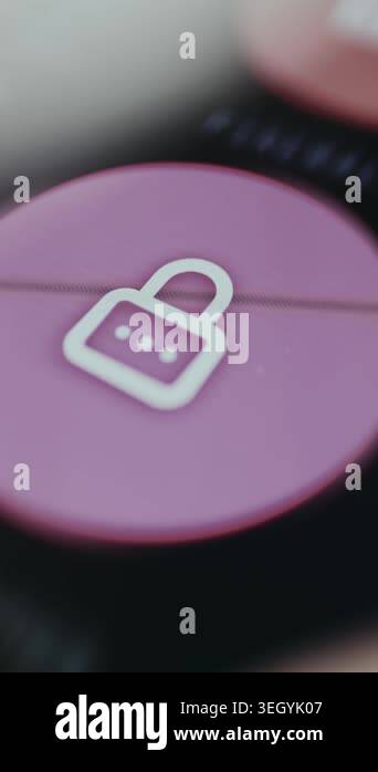 Encryption icon featuring a closed lock Stock Video Footage - Alamy