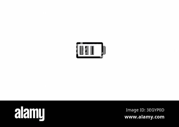 Mobile phone battery charging line by line infinite loop animation ...