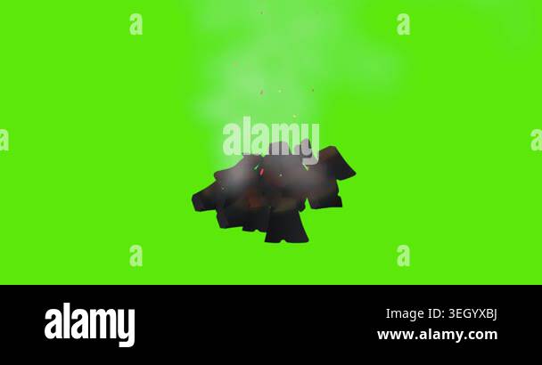 Charcoal on fire with fire particles and smoke Stock Video Footage - Alamy