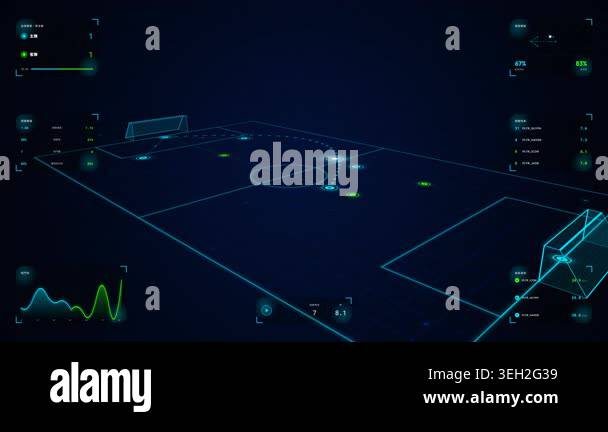 High-end sports analytics broadcast motion graphic displaying Goal Kick ...