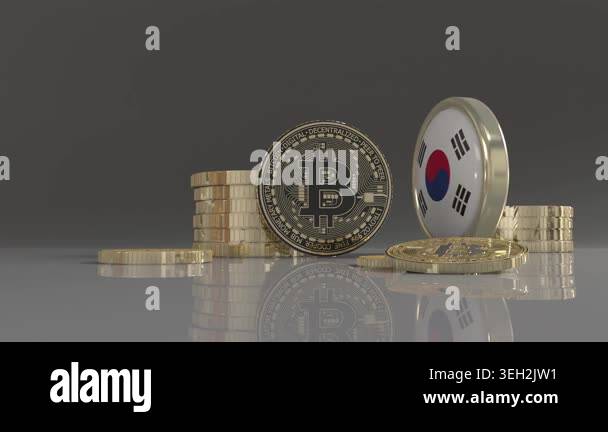 3D Loopable animation of a badge with the South Korean flag rotating ...