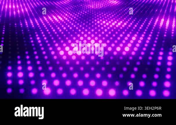 Bright purple lights pulse in rhythmic waves. Deep shadows frame ...