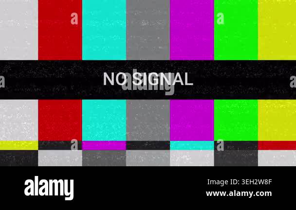 A classic television test pattern with colored bars and the text 'NO ...