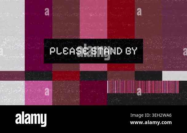 A vintage television screen shows a 'Please Stand By' message with a ...