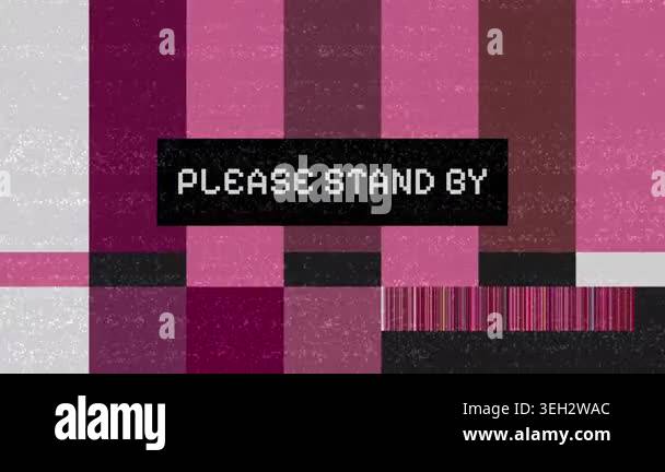A vintage television screen shows a 'Please Stand By' message with a ...