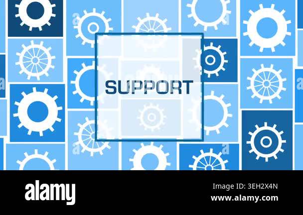 Support concept animation with text and gear symbols Stock Video ...