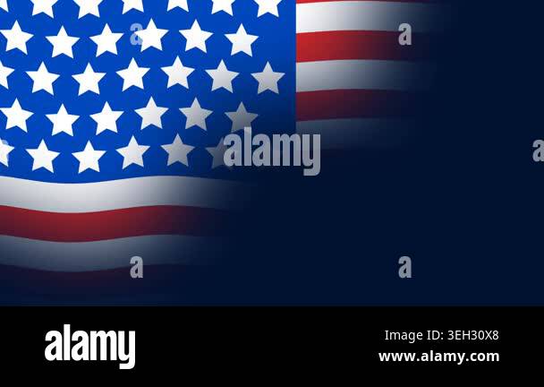 A waving American flag with a dark blue background and a fading effect ...