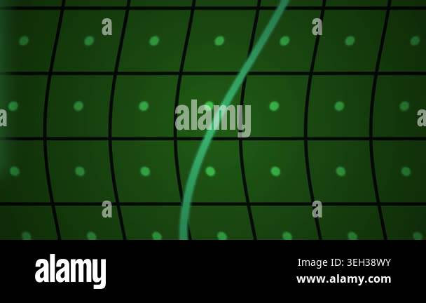 Dark green grid background with green line and dots Stock Video Footage ...
