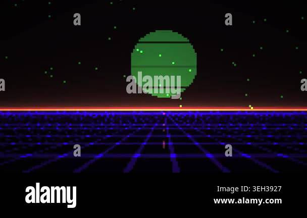 Green planet in space with grid lines Stock Video Footage - Alamy