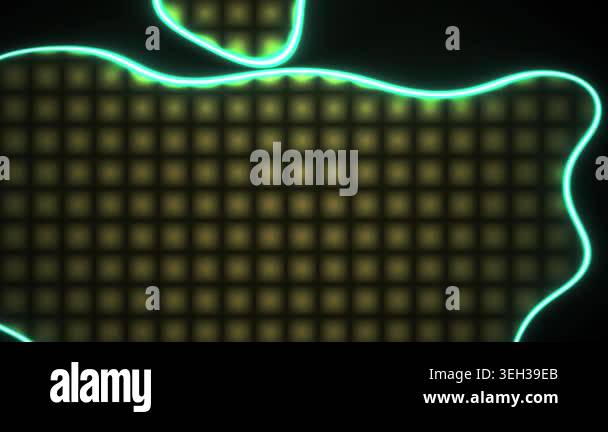 Neon shapes outline grid pattern background Stock Video Footage - Alamy