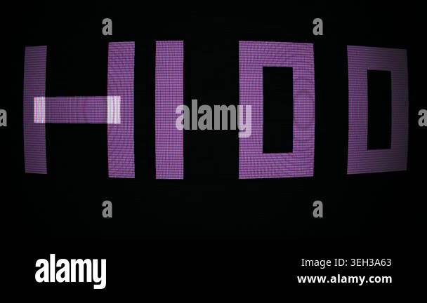 Purple text on black background Stock Video Footage - Alamy