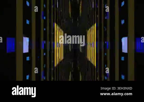 Symmetrical abstract graphic design elements on black background Stock ...
