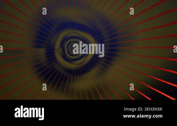 Spiral design with red lines radiating Stock Video Footage - Alamy