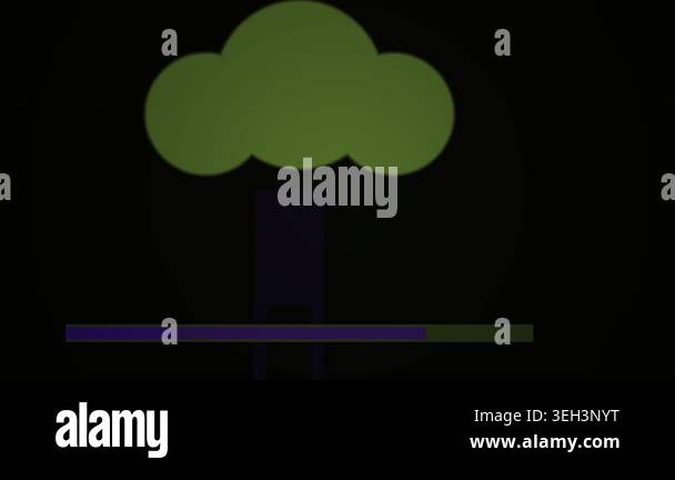 Animated cloud and line graphic elements moving on black background ...