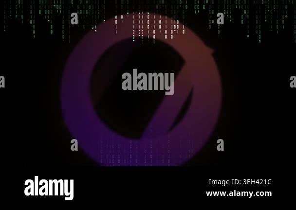 Animated digital matrix rain circle on black background Stock Video ...