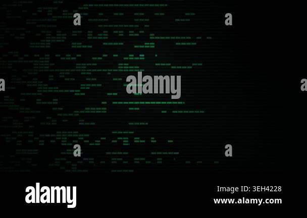 Green code streaming down a black computer screen Stock Video Footage ...