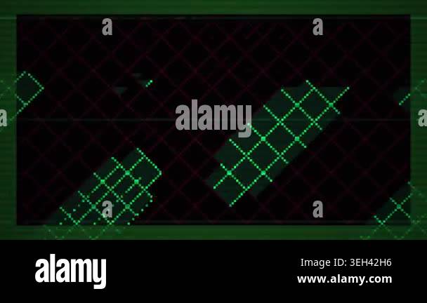 Glowing green grid patterns on a black background Stock Video Footage ...