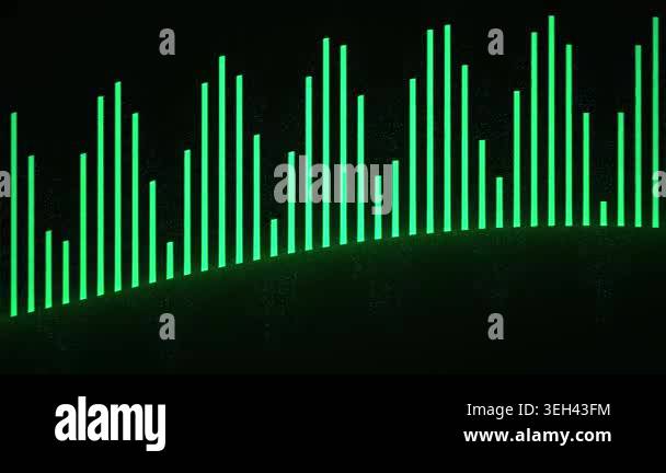 Neon green sound wave bars on black background Stock Video Footage - Alamy