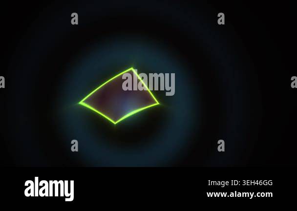 Glowing neon green diamond shape rotating animation Stock Video Footage ...