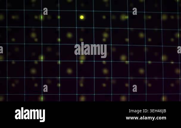 Glowing grid with colorful lights on dark background Stock Video ...