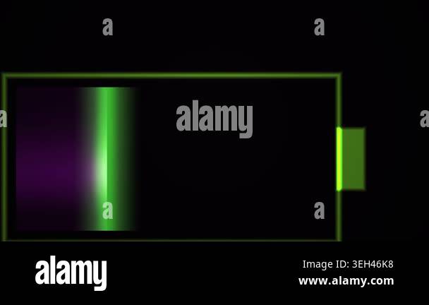 Glowing neon green and purple rectangle on black background Stock Video ...