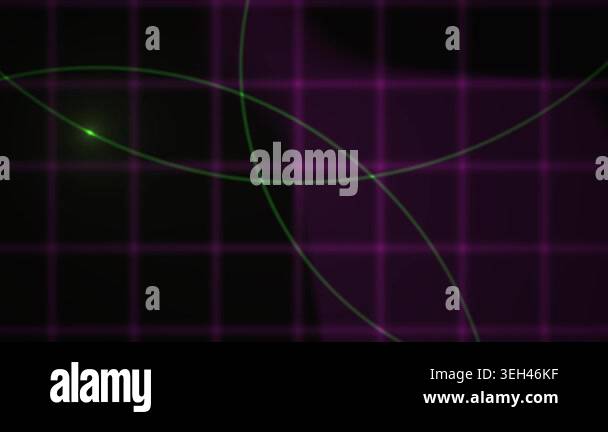 Glowing neon lines intersecting on a dark grid background Stock Video ...
