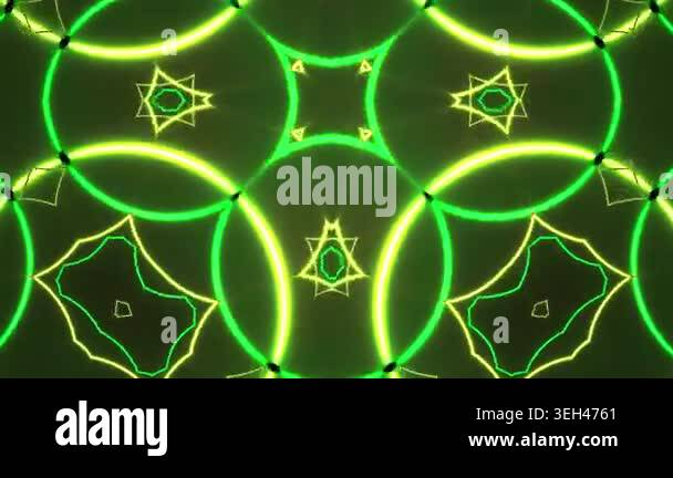 Neon green and yellow geometric shapes and patterns Stock Video Footage ...
