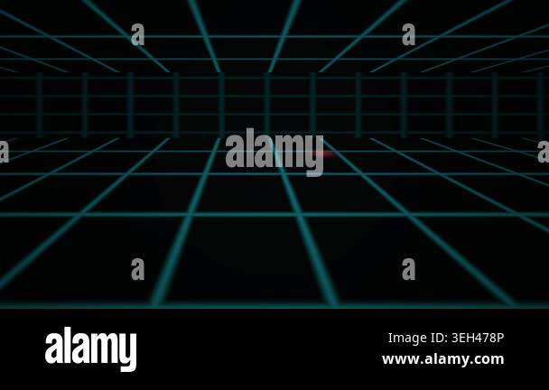 A futuristic neon grid background with lines and dots Stock Video ...