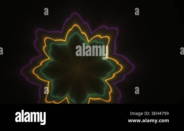 Neon light design artwork animation on black background Stock Video ...