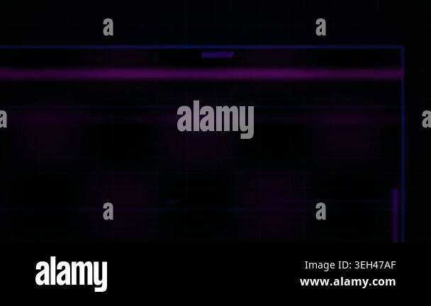 Neon light technology background display with purple lines and ...