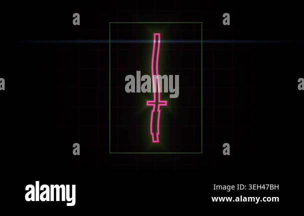Neon signs in rectangle frame glowing Stock Video Footage - Alamy