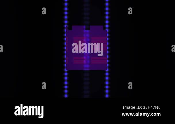 Animated purple digital grid pattern on black background Stock Video ...