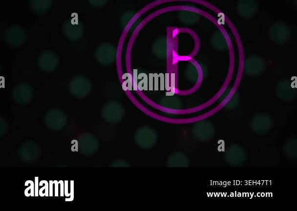 Animated purple neon letter B logo on black background Stock Video ...